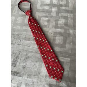 Tie Tales Tie Mens One Size Red Christmas Zipper Pre-Tied Plaid Ornament Novelty